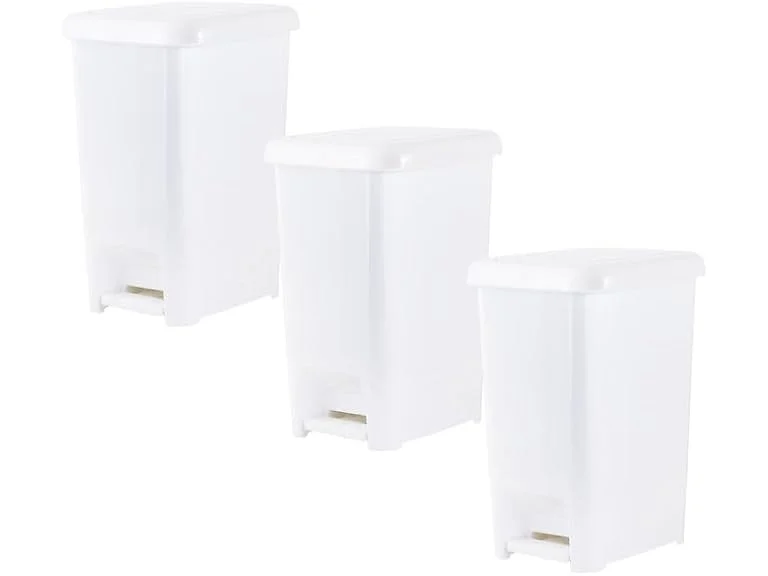 Superio 2.5 Gal Step-On Trash Can White