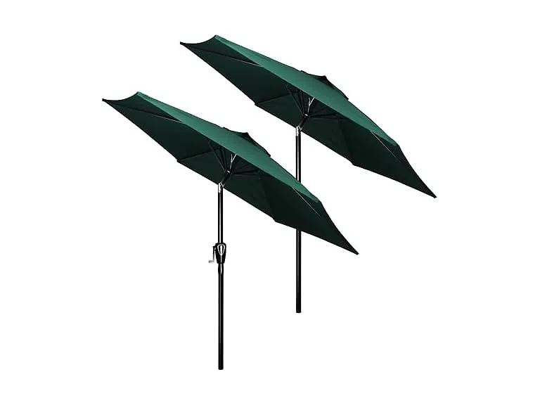 HealSmart 7.5ft Patio Umbrella, Green, 2 Pack