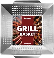 Anveena 1 Pack Heavy Duty Stainless Steel Grill Basket