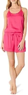 Amazon Essentials Women's Satin Pajama Top and Shorts Set, Hot Pink, X-Small