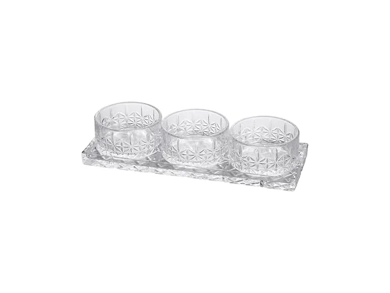 Lorren Home Trends Crystal Glass Serving Set 