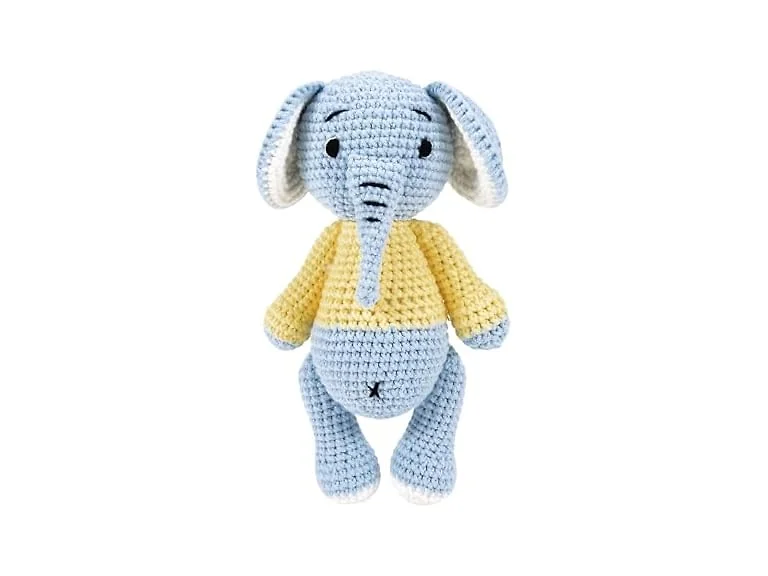 Enesco Woolie Noah the Elephant Handmade Crochet Animal Plush Toy