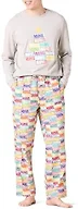 Amazon Essentials Disney | Marvel | Star Wars Men's Soft & Comfortable Flannel Pajama Sleep Sets, Marvel Holiday Bricks, X-Small