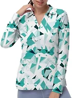 GGOV Women's Golf Polo Shirts Long Sleeve Workout Tops V Neck UPF 50+ Sun Protection Quick Dry Lightweight Active Shirts