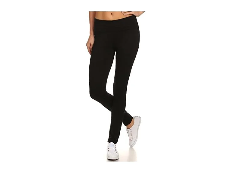 Mopas Women (S) Yoga Fold Over Solid Leggings