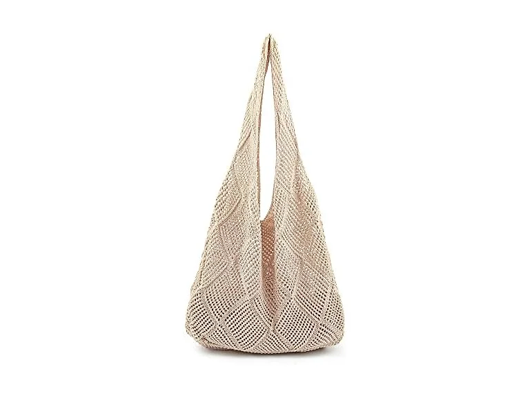 Crochet Mesh Summer Beach Tote Bag 