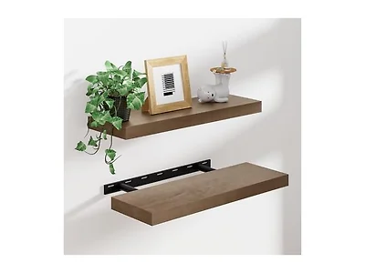 Heimlove Walnut Floating Shelves Set of 2