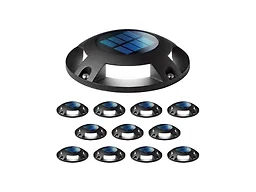 Home Zone Security ELJ7965V 12PK Solar Deck Light- Black