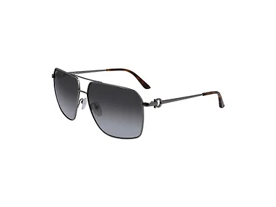 Ferragamo Unisex SF238S Sunglasses Shiny Dark Ruthenium