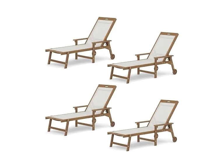 LUE BONA Set of 4 Teak Lounge Chairs 