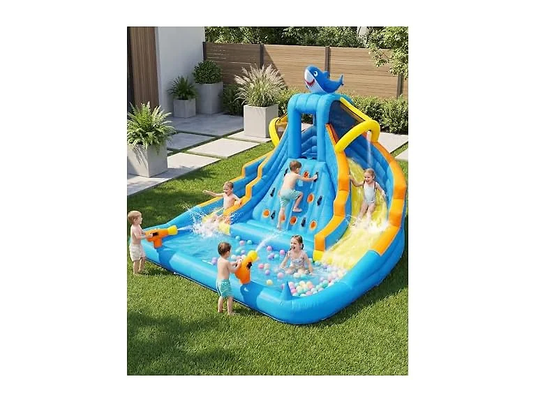 Inflatable Water Slide, 13 ft Shark