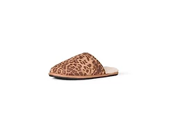 Amazon Essentials Women's Cozy Slippers with Faux Fur Lining, Non-Slip Indoor Outdoor House Shoes, Rose Leopard, 10
