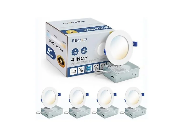 4" Recessed Lights 4 Pack 2700K-5000K
