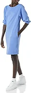 Amazon Essentials Women's Fleece Blouson Sleeve Crewneck Sweatshirt Dress (Available in Plus Size), Blue Heather, Medium