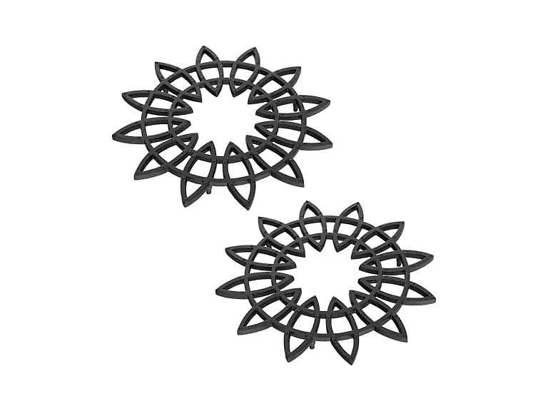 12" Flower Wrought Iron Trivet, Pack of 2