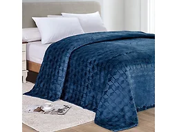 Luxury Home AMRANI BLT-NAV-K King Armani Embossed Microplus