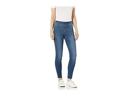 Amazon Essentials Women's Skinny Fit Mid-Rise Stretch Pull-On Jegging with Pockets - Discontinued Colors, Medium Blue, 0 Short