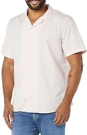 Amazon Essentials Men's Vacation Cotton Button-Down Short Sleeve Resort Shirt, Pink, X-Large