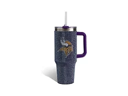 The Memory Company Officially Licensed 40oz TC Bling Game Day Tumbler with Vintage Logo, Minnesota Vikings
