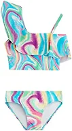 Kanu Surf Girls' Avery Beach Sport One Shoulder Tankini, Waverly Multi, 16