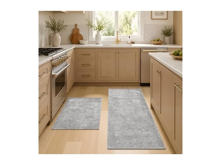 UKISS 2PCS Grey Large Bath Mats