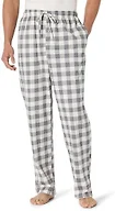 Amazon Essentials Men's Relaxed-Fit Lightweight Cotton Knit Lounge Pajama Pants, Grey Buffalo Check, 3X-Large