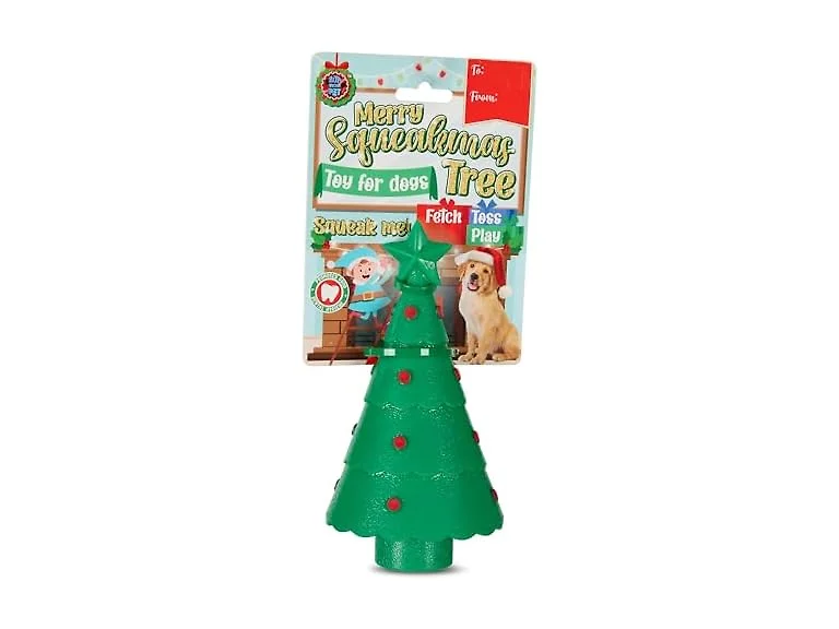 Bow Wow Pet Christmas Tree Squeaky Dog Chew Toy