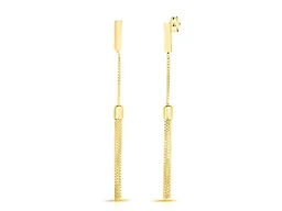 Yeidid Italian 925 Sterling Silver Tassel Drop Earrings Plated in 18K Yellow Gold