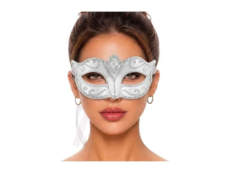 Luxury Mask  (OS) Masquerade Mask Ball Silver