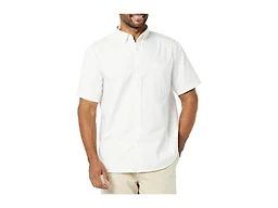 Amazon Essentials Men's Slim-Fit Short Sleeve Stretch Oxford Shirt with Pocket, White, Medium