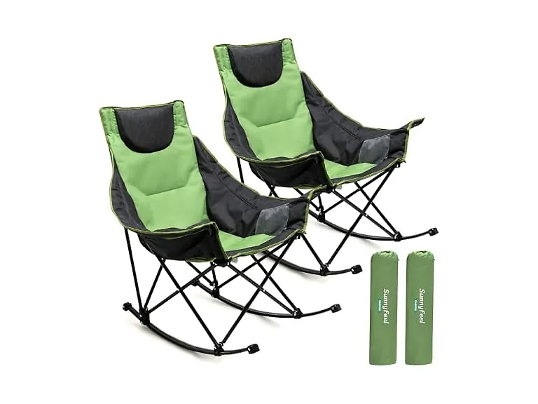 SUNNYFEEL Green 2pk Rocking Camping Chair