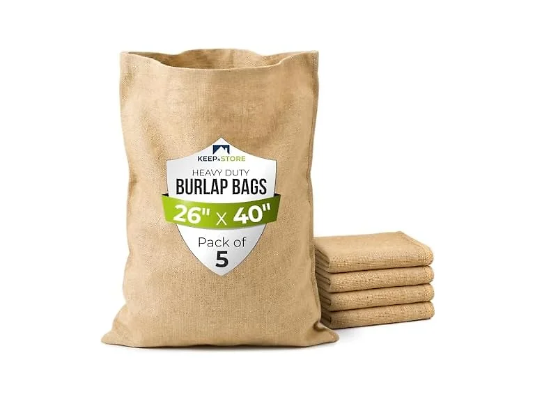 Burlap Storage Bags 26" x 40", Pack of 5 