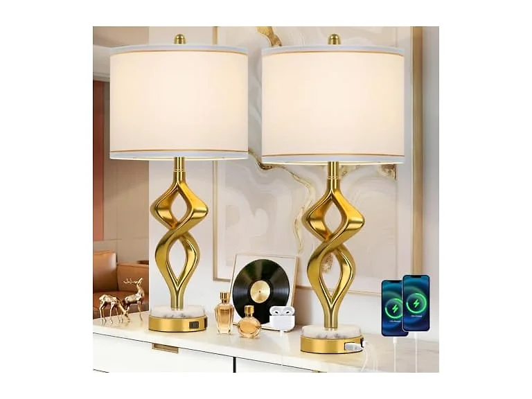 TOBUSA 28.5" Modern Sculptural Lamps Set of 2