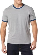 Amazon Essentials Men's Short-Sleeve Ringer T-Shirt, Grey Heather Indigo, XX-Large Tall
