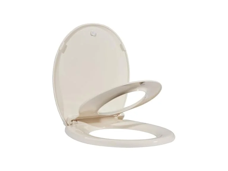 Takywep Toilet Seat Round Flat Toilet, Ivory