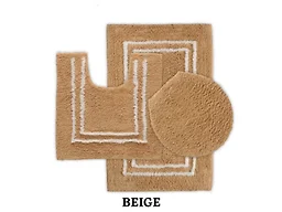 St Mary's 5020 3 pc Cotton Bath Rug Set w/ Lid Tan