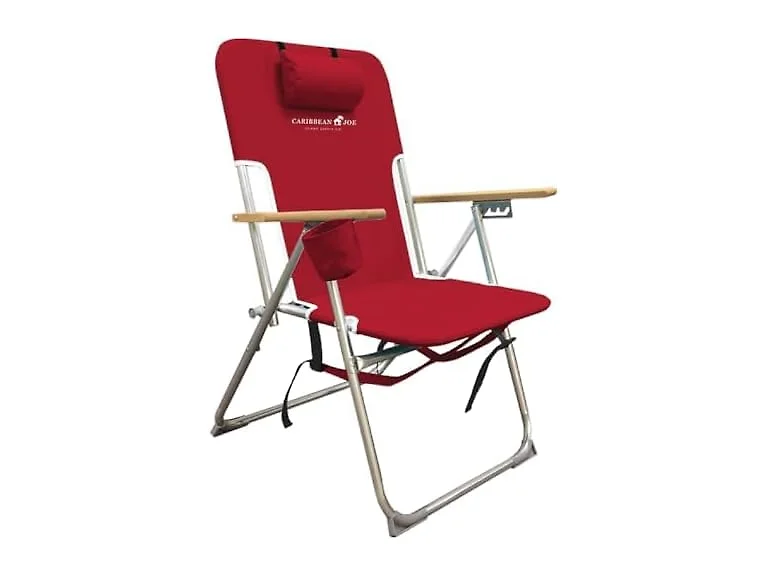 CARIBBEAN JOE  Beach Chair, 4 Position (Red)