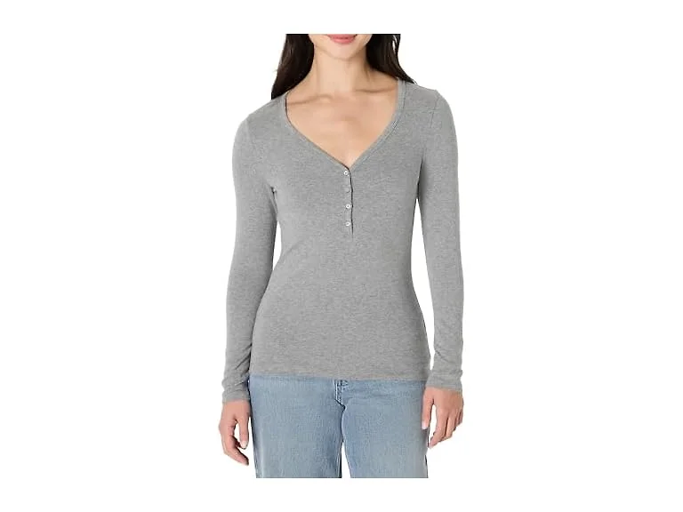 Amazon Essentials Women Slim-fit Henley T-shirt