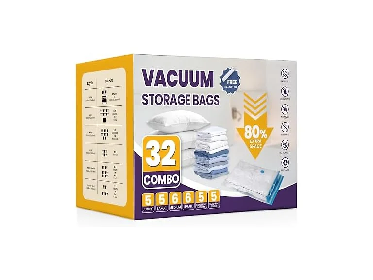 YSSOA Vacuum Storage Bags, 32Pk Combo