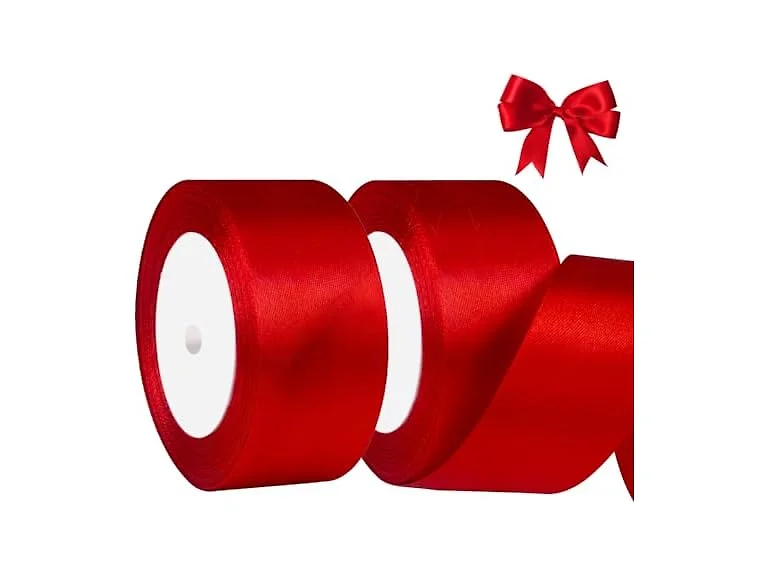 SUTOUG Red Satin Ribbon 1-1/2 Inch x 2 Rolls