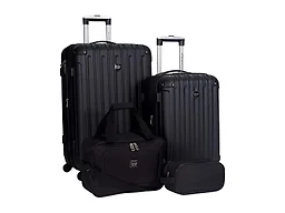 Travelers Club Midtown Hardside 4-Piece Luggage Travel Set, Black