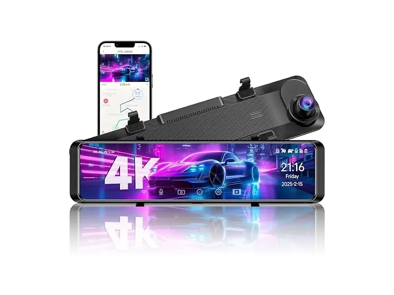 TUIFAC 4K Rear View Mirror Camera