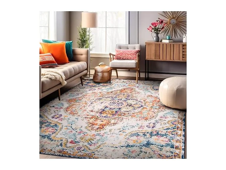 Rugshop Vintage Distressed Bohemian Area