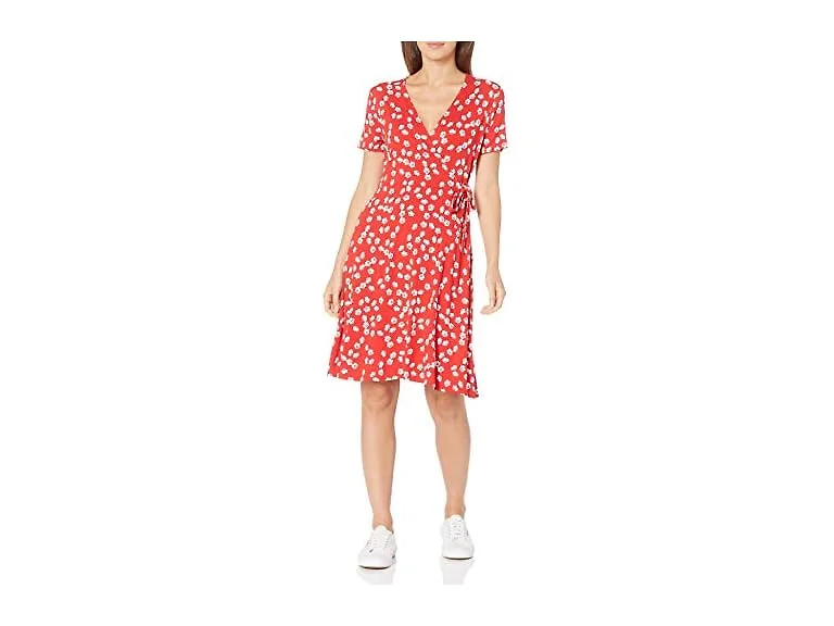 Amazon Essentials Women Cap-sleeve Faux-wrap Dress