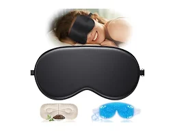 Silk Sleep Mask Light Blocking, 3-In-1