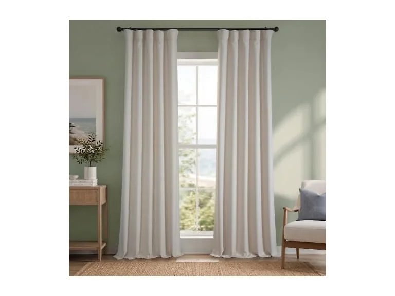 HPD Half Price Drapes - Faux Linen Curtains for Living Room (1 Panel)