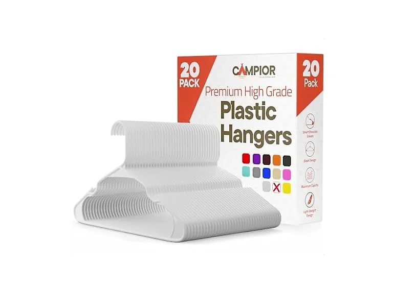 White Plastic Hangers 20 Pack