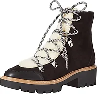The Drop Women's Caleb Shearling Hiking Boot Black, 5.5