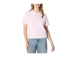 Amazon Essentials Women's Relaxed-Fit Faux Mohair Short Sleeve Sweater Top, Pastel Lilac, Small