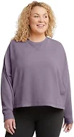 Hanes Women's Originals Plus Soft Wash Crop Top, Plus Size Fleece Pullover for Women
